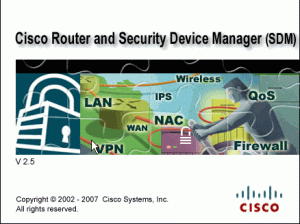 Launch Scree of the Cisco SDM