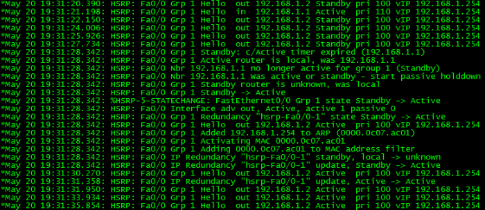 HSRP Standby to active