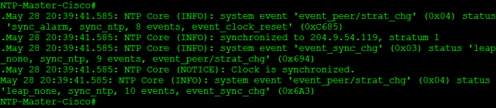 NTP Sync Message